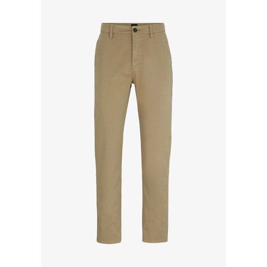BOSS H KAITON TROUSERS IN STRETCH-COTTON 50543312 252-DARK BEIGE