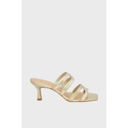 CARRANO KITTEN HEEL METAL SOFT MULES 322086 GOLD