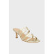 CARRANO KITTEN HEEL METAL SOFT MULES 322086 GOLD