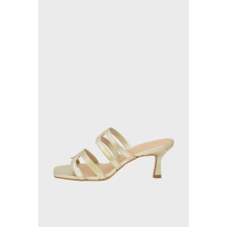 CARRANO KITTEN HEEL METAL SOFT MULES 322086 GOLD