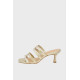 CARRANO KITTEN HEEL METAL SOFT MULES 322086 GOLD