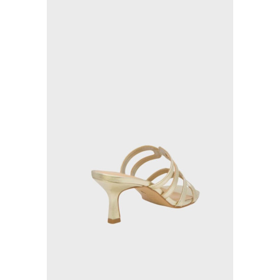 CARRANO KITTEN HEEL METAL SOFT MULES 322086 GOLD