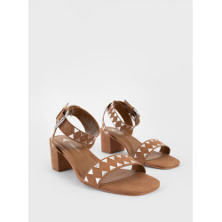 CARRANO NOBUVK SMOOTH SANDAL HEELS 964005 HONEY