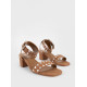 CARRANO NOBUVK SMOOTH SANDAL HEELS 964005 HONEY
