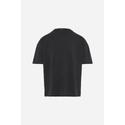 DIRTY LAUNDRY PIQUET T-SHIRT WITH RAW EDGES DLMT000606-VINTAGE BLACK