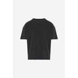 DIRTY LAUNDRY PIQUET T-SHIRT WITH RAW EDGES DLMT000606-VINTAGE BLACK