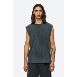 DIRTY LAUNDRY SLUB TANK TOP WITH RAW EDGES DLMTT000002 - VINTAGE BLACK