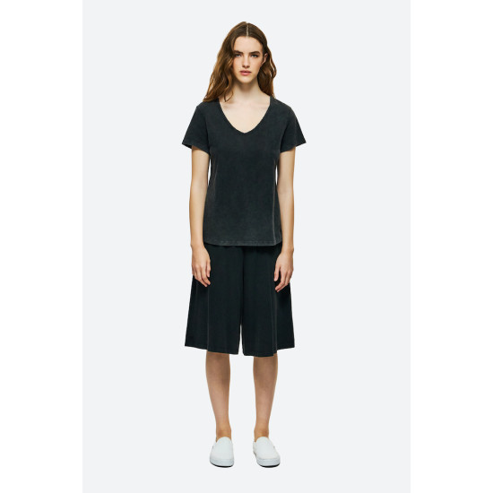 DIRTY LAUNDRY V NECK T-SHIRT DLWT000125 - VINTAGE BLACK