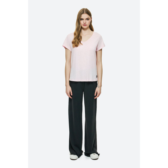 DIRTY LAUNDRY V NECK T-SHIRT DLWT000125 - BUBBLEGUM
