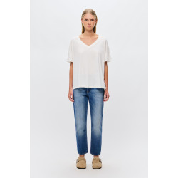 DIRTY LAUNDRY OVERSIZED V NECK T-SHIRT DLWT000131 - WHITE
