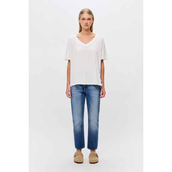 DIRTY LAUNDRY OVERSIZED V NECK T-SHIRT DLWT000131 - WHITE
