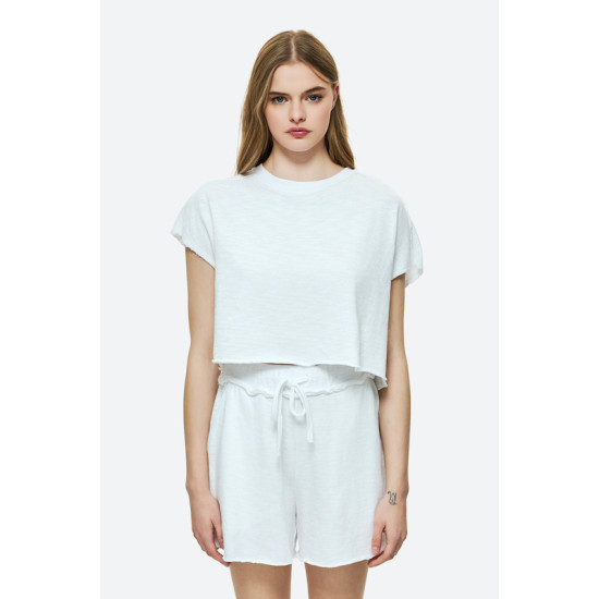 DIRTY LAUNDRY RELAXED RAW CUT T-SHIRT DLWT000148 - WHITE