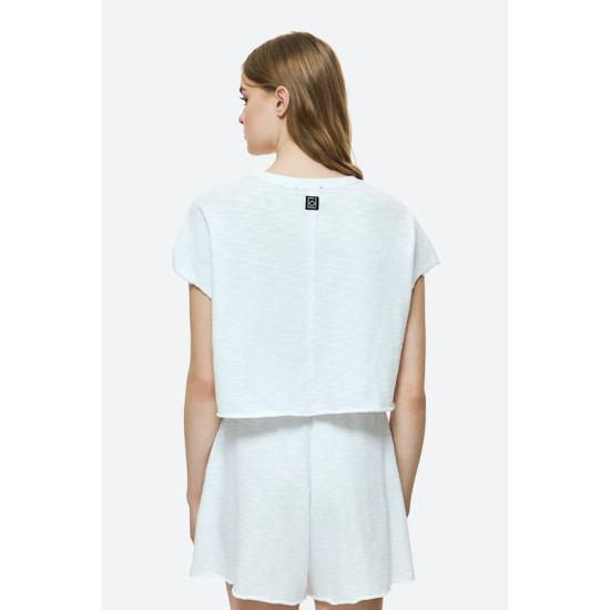 DIRTY LAUNDRY RELAXED RAW CUT T-SHIRT DLWT000148 - WHITE
