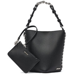 DKNY RIONA BUCKET HANDBAG R54JAO10 71Y1-BLACK/SILVER