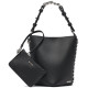 DKNY RIONA BUCKET HANDBAG R54JAO10 71Y1-BLACK/SILVER
