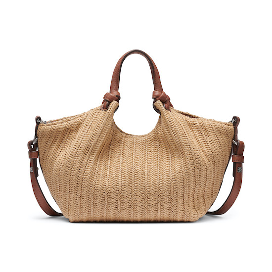 DKNY PAULA TOTE HANDBAG R61AOM60 M1K6-NATURAL/SADDLE