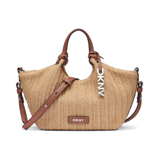 DKNY PAULA TOTE HANDBAG R61AOM60 M1K6-NATURAL/SADDLE