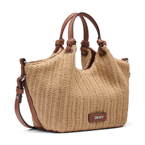 DKNY PAULA TOTE HANDBAG R61AOM60 M1K6-NATURAL/SADDLE