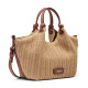 DKNY PAULA TOTE HANDBAG R61AOM60 M1K6-NATURAL/SADDLE