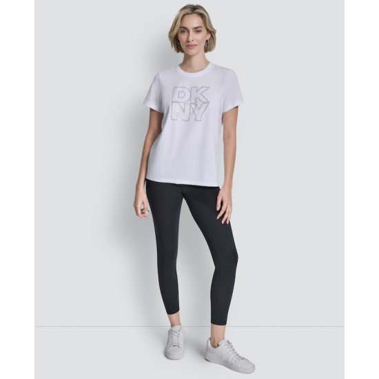 DKNY LOGO ΜΠΛΟΥΖΑΚΙ ΚΟΝΤΟΜΑΝΙΚΟ DP6T1533 0091-WHITE