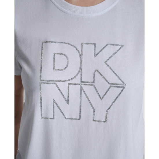 DKNY LOGO ΜΠΛΟΥΖΑΚΙ ΚΟΝΤΟΜΑΝΙΚΟ DP6T1533 0091-WHITE