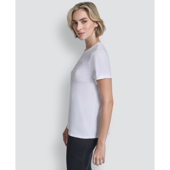 DKNY LOGO ΜΠΛΟΥΖΑΚΙ ΚΟΝΤΟΜΑΝΙΚΟ DP6T1533 0091-WHITE