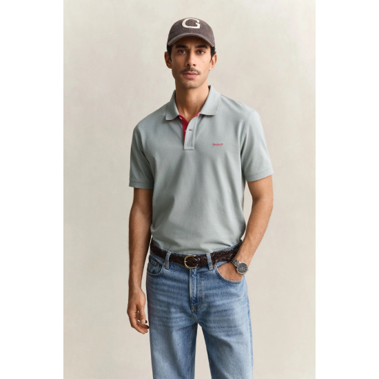GANT REG CONTRAST PIQUE SS POLO 2062026 010-CERAMIC GREY