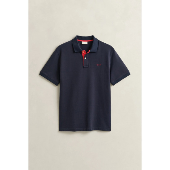 GANT REG CONTRAST PIQUE SS POLO 2062026 433-EVENING BLUE