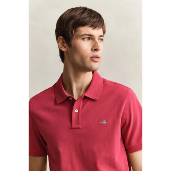 GANT REG SHIELD SS PIQUE POLO 2210 609-MUTED RED
