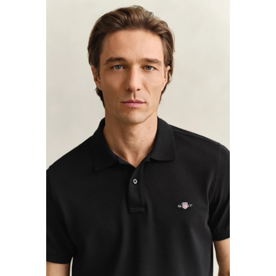 GANT REG SHIELD SS PIQUE POLO 2210 005 BLACK
