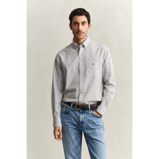 GANT REG CLASSIC POPLIN STRIPE SHIRT 3000130 032-PEWTER GREY