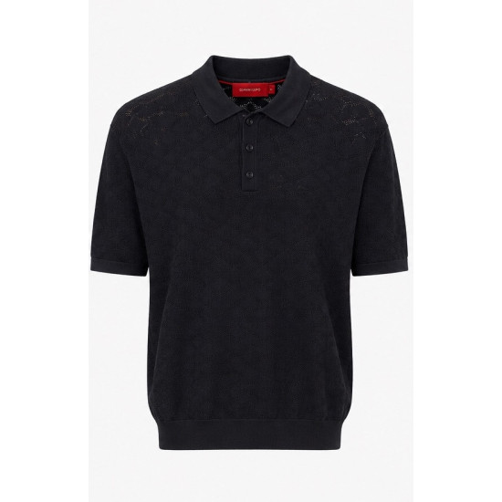 GIANNI LUPO TEXTURED POLO SHIRT GL35328 BLACK 
