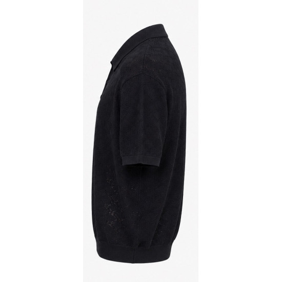 GIANNI LUPO TEXTURED POLO SHIRT GL35328 BLACK 