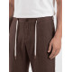 SHORT SLEEVE LINEN BLEND TROUSERS MICHIGAN-S26 COFFEE 