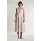 GLAMOROUS SQUARE NECK MAXI DRESS ΑΝ5633 DX58-BEIGE FLECK