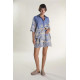 GLAMOROUS HIGH RISE LINEN SHORTS AN5708A DY12-EMBROIDERED CHAMBRAY