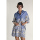 GLAMOROUS HIGH RISE LINEN SHORTS AN5708A DY12-EMBROIDERED CHAMBRAY
