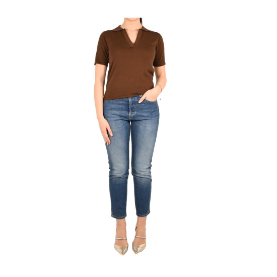 MARKUP KNIT POLO F12 CON BORDINI LURE MW1600032 CACAO