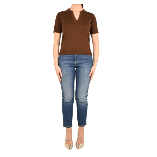MARKUP KNIT POLO F12 CON BORDINI LURE MW1600032 CACAO