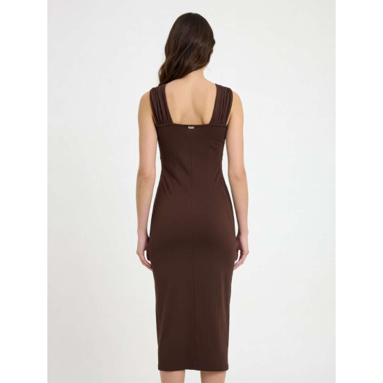MARKUP DRESS VESTITO MIDI F12 CON TODO MW1600013 CACAO