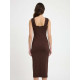 MARKUP DRESS VESTITO MIDI F12 CON TODO MW1600013 CACAO