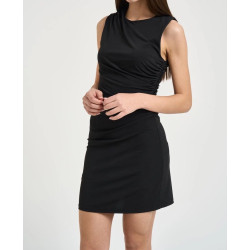 MARKUP DRESS ABITO CON ARRICIATURA LATERAL MW1610221 NERO