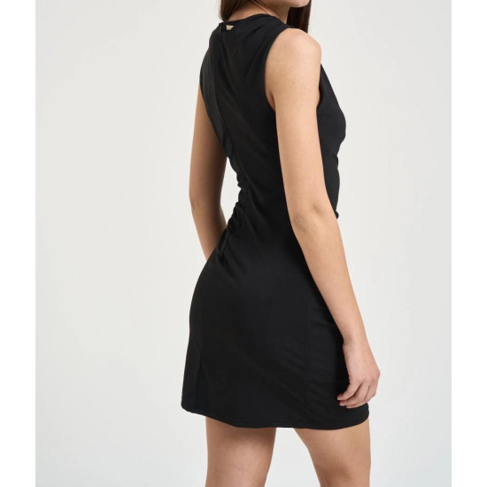 MARKUP DRESS ABITO CON ARRICIATURA LATERAL MW1610221 NERO