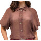 MARKUP SHIRT CAMICIA CROPPED IN MUSSOLA CON MW1630015 CACAO