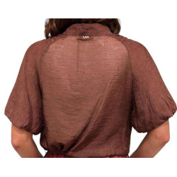 MARKUP SHIRT CAMICIA CROPPED IN MUSSOLA CON MW1630015 CACAO
