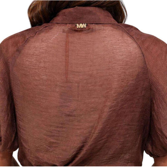 MARKUP SHIRT CAMICIA CROPPED IN MUSSOLA CON MW1630015 CACAO