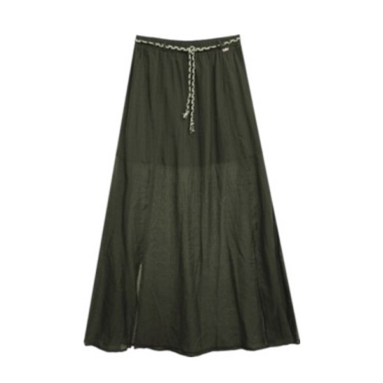 MARKUP SKIRT GONNA LUNGA IN MUSSOLA CON SPA MW1680005 MILITARE