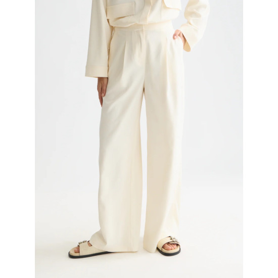 SCOTCH & SODA ΕLENI JAQUARD HIGH RISE WIDE LEG PANTS ULH0136 U137-EGGNOG