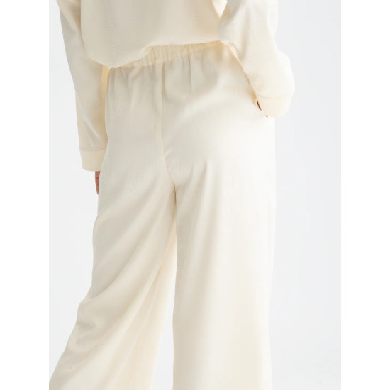 SCOTCH & SODA ΕLENI JAQUARD HIGH RISE WIDE LEG PANTS ULH0136 U137-EGGNOG