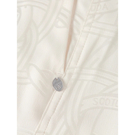 SCOTCH & SODA ΕLENI JAQUARD HIGH RISE WIDE LEG PANTS ULH0136 U137-EGGNOG